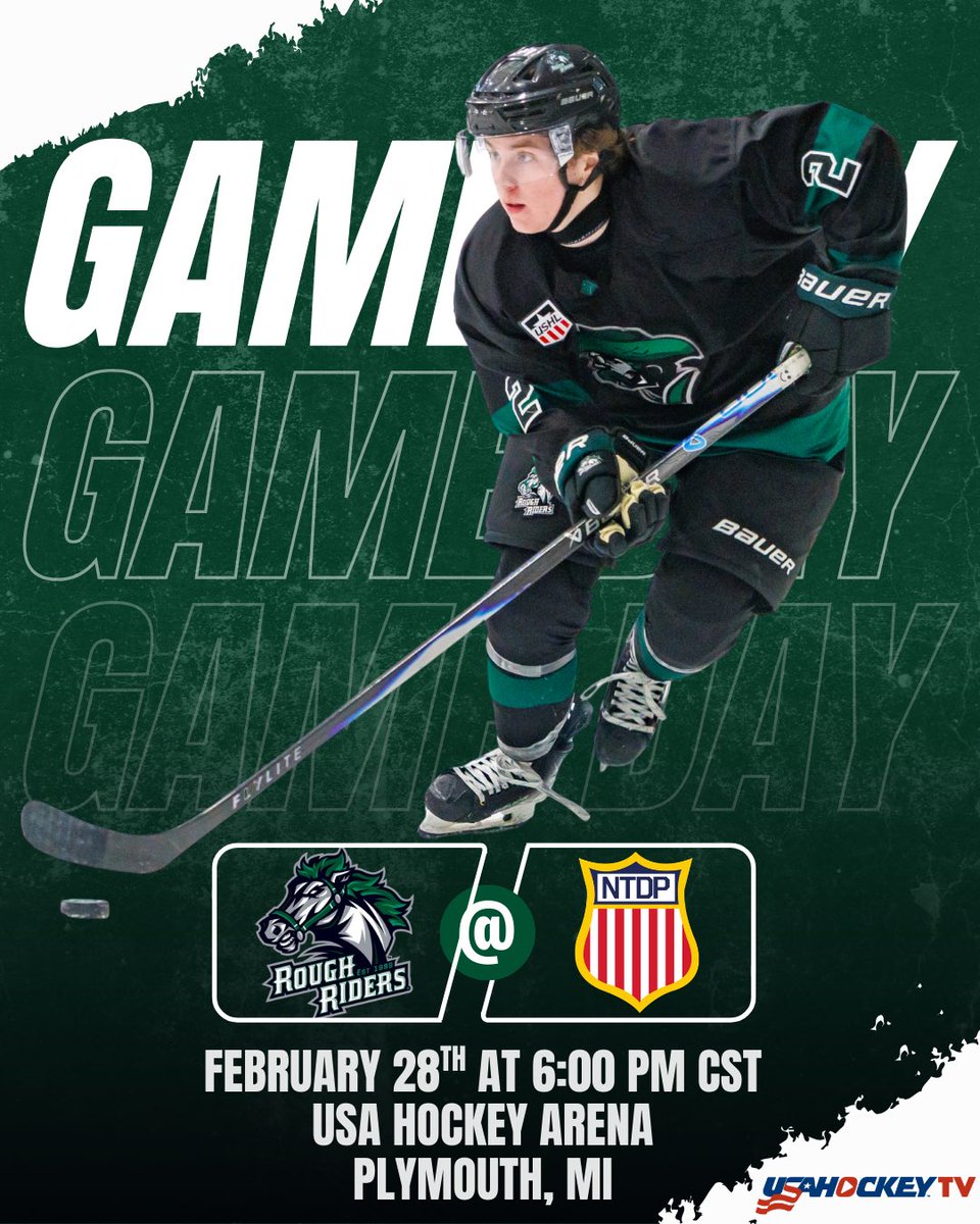 Game ✌️ of 3 in Plymouth!

🆚 NTDP
🏟 USA Hockey Arena
⏰ 6:00 PM CST
🎥 Watch FREE at usahockeytv.com

#LetsRide