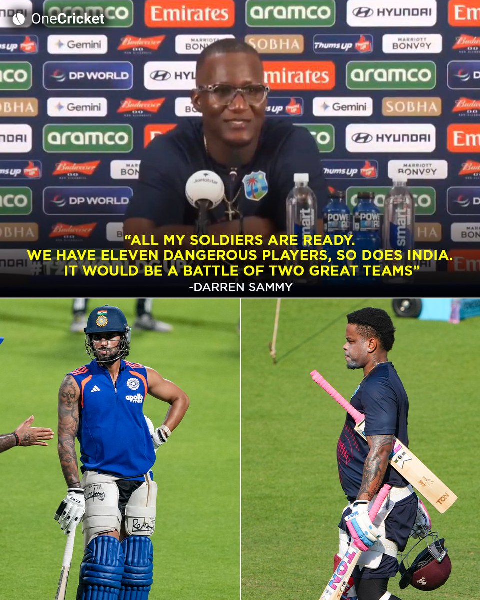 OneCricketApp's tweet image. Get ready for a blockbuster clash 🔥⚔️

#INDvsWI #T20WC2026 #Super8