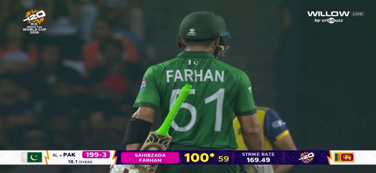 SECOND HUNDRED FOR SAHIBZADA AT THE T20 WORLD CUP 2026