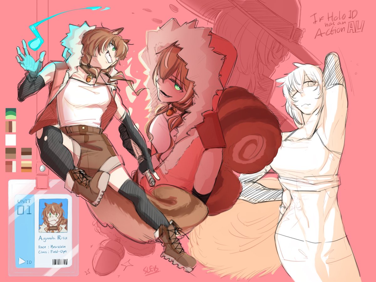 RachelAsia's tweet photo. happily officially announcing this action holo id AU that's been sitting in my head lately!

first reveal of the crew members goes to Ayunda Risu! 🥜🐿️

#iRISUtration https://t.co/16eSg6qVd8