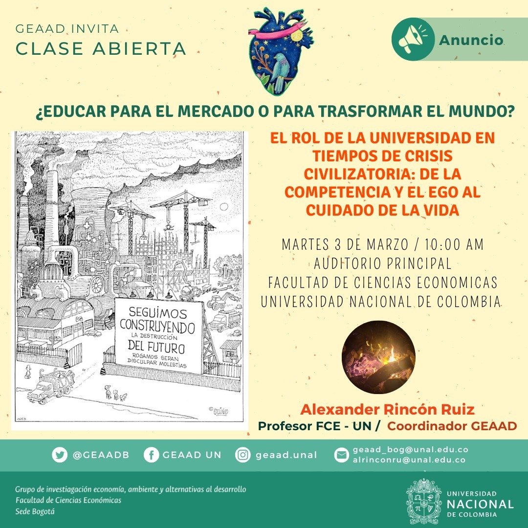 Economía, Ambiente y Alternativas al Desarrollo. tweet media