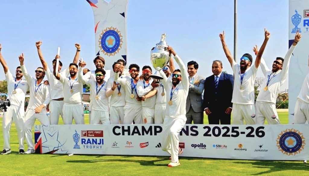 Jammu &amp; Kashmir are the #RanjiTrophy Champions for the first time ever! From the mountains to the record books, what a journey. This isn't just a win; it’s a revolution for J&amp;K cricket. 🏔️🏏
Huge congrats to the boys! You’ve made the whole region proud. 👏
#JKCricket #RanjiTrophy