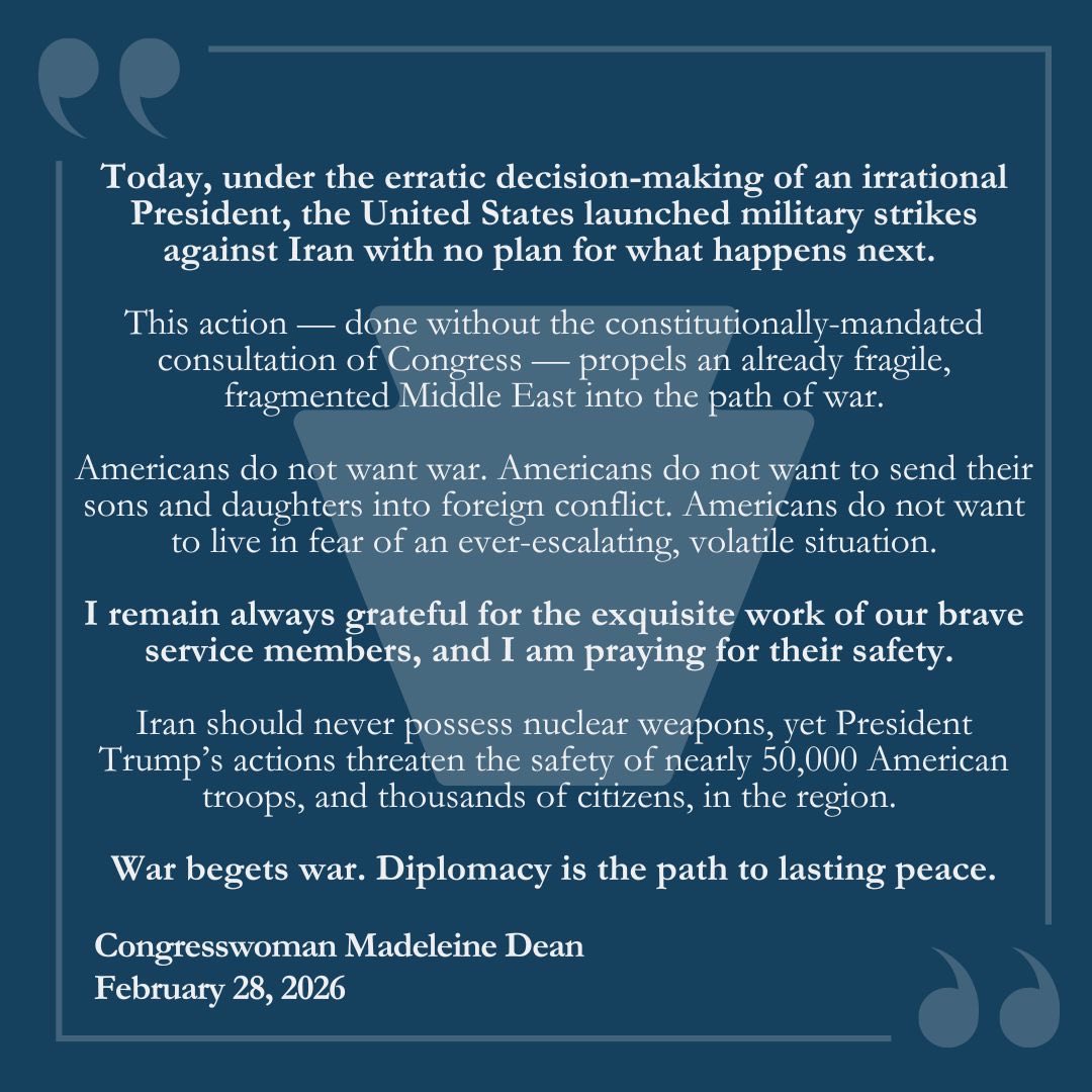 Congresswoman Madeleine Dean tweet media