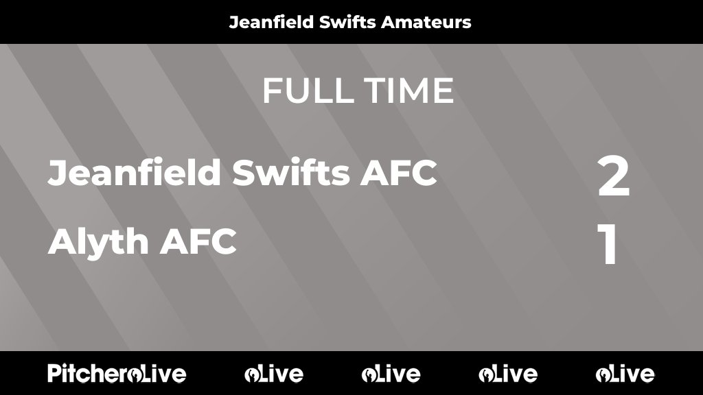 FULL TIME: Jeanfield Swifts AFC 2 - 1 Alyth AFC

J. Jardine ⚽
A.Philips ⚽

#coyjs
jeanfieldswifts.co.uk/teams/140176/m…