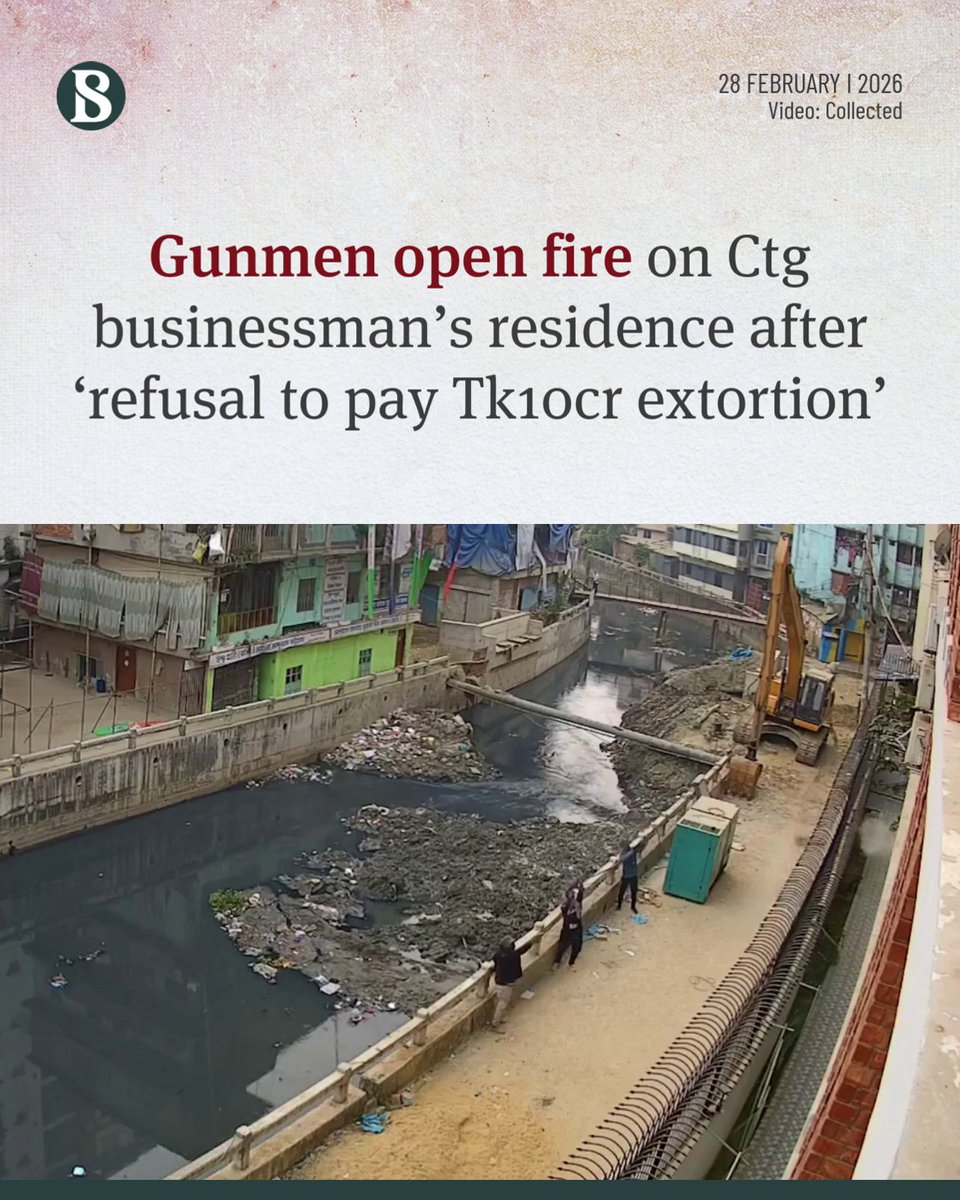 tbsnewsbd's tweet image. Armed assailants opened fire on the residence of a top businessman in Chattogram today (28 February), triggering panic in the neighbourhood as the house was already under police protection following a similar attack.

[link in comments]

#Extortion #chattogram #TBSNews