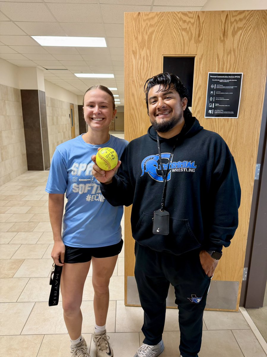 CHSSpartanSB's tweet photo. When our girls earn a game ball… they don’t keep it.

They hand it to a teacher who’s impacted them.

Because it’s bigger than softball. Gratitude. The village.

Culture > everything. 💙

—

Mac McKeon → Profe Gissa
(A&M Consolidated – 1st HS 💣)

Gabby Saavedra → Mr. Bates
(Episcopal – Execution Queen)

Caylee Scott → Dr. Medrano
(Ennis – 2 RBI)

Addi McCroskey → Ms. Hart-Howard
(Midlothian – Great pitching & hitting)

Lexie Arthur → Mr. H
(Henderson – 💣)

Brooke Mayner → Mr. Stanton
(Midlo Heritage – 2-3 💣, 11 K’s)
(Cleburne – 16 K’s)

Ava Ellis → Mr. Stanton
(Tomball – 3-4, 2 doubles)

Kalie Randall → Mr. Matus
(Grapevine – 1st 💣)

#SpartanFam 💙

@CHSSpartans 

Credit: Borrowed from one of my favorites — former CEN10 baseball coach, now at Brewer, Art Senato. Thank you!