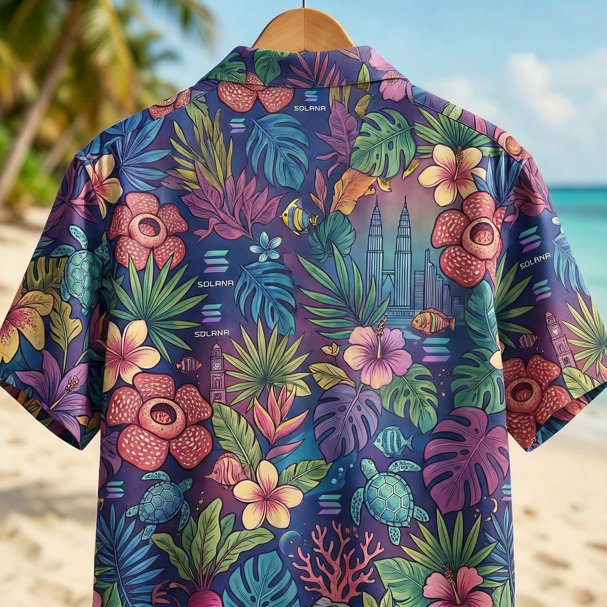 STOP making boring black &amp; white Web3 Merch！

For my <a href="/SuperteamMY/">Superteam Malaysia</a> merch entry, I’m bringing the “Malaysian Tropics” vibe to the Solana Builders. 🌴

Perfect outfit for Solana Startup Village and daily tropical wear.

🛠️Tool:
Photoshop, Nano Banana Pro

#SuperteamMYMerch