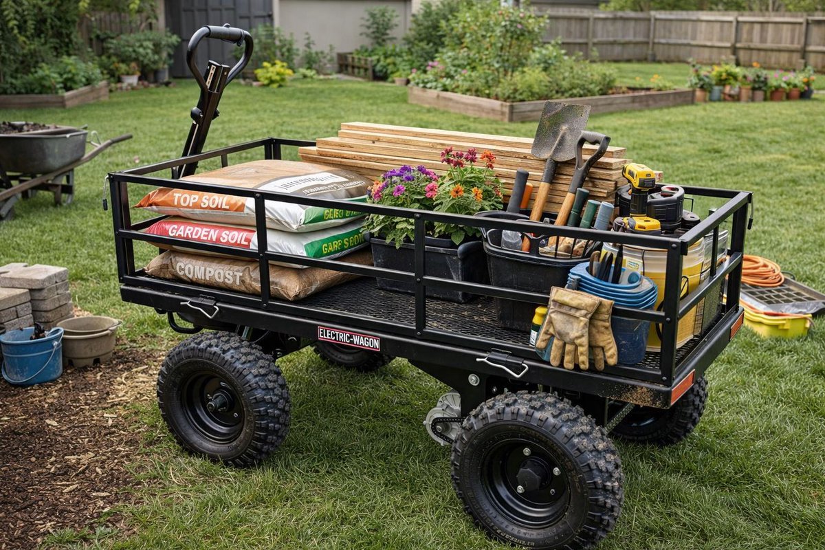 Weekend projects just got a serious upgrade. 🌿🔨

From hauling mulch and soil to moving pavers, lumber, and tools, this wagon is your go-to garden and DIY sidekick.

Big tires to roll across grass and gravel.
Solid steel frame to handle the heavy stuff.
Roomy bed to carry