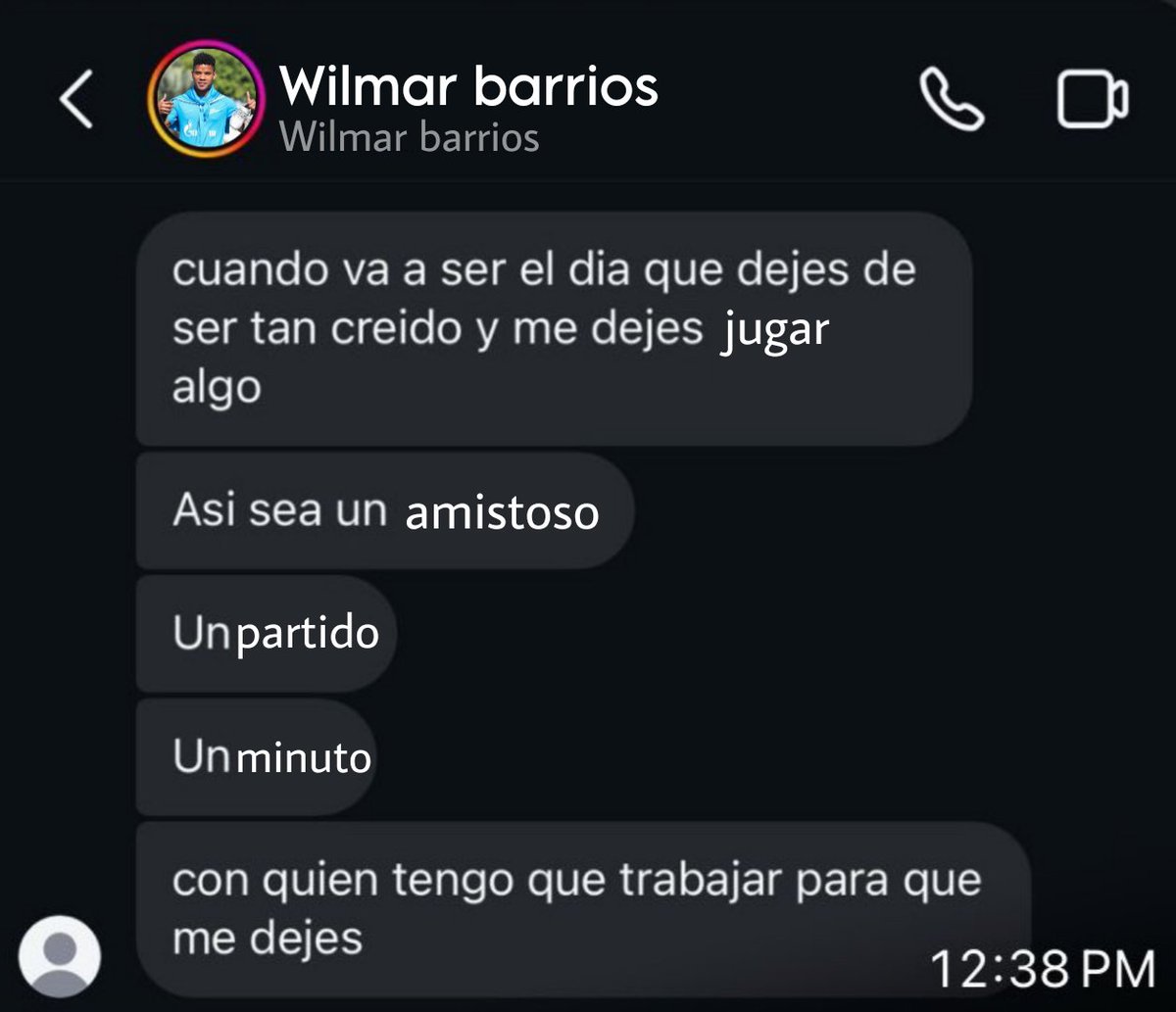 ATENCIÓN COLOMBIA 🇨🇴🚨🚨

Se filtro conversación de Wilmar barrios con Néstor Lorenzo sobre el tema de su convocatoria, se calentó todo entre los dos 🤯