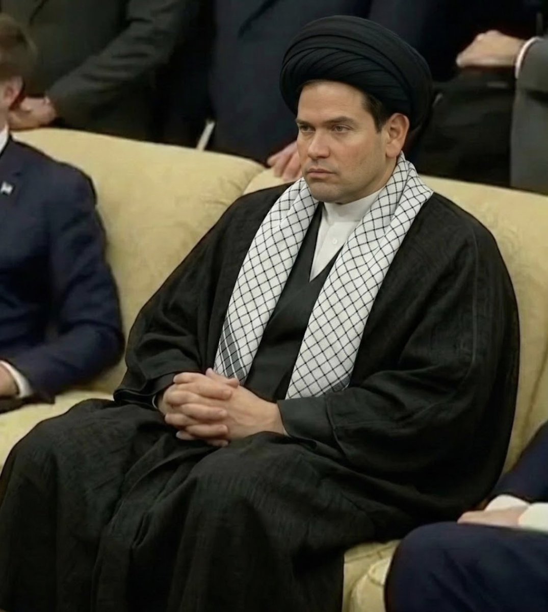 Marco Rubio finding out he has to be the Supreme Leader of Iran