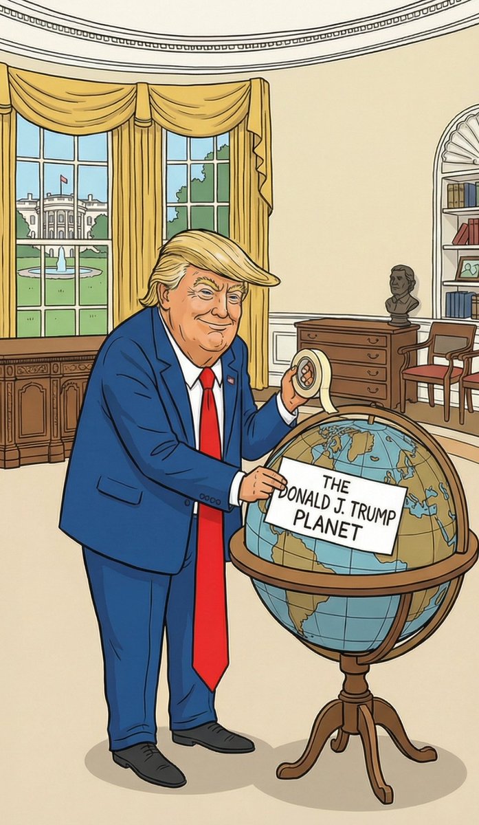 Wladca  świata ;" prezydent pokoju"  napadł na Wenezuelę,teraz Iran i wojna na Bliskim Wschodzie, nieustanne straszenie napaścią na Grenlandię.
Nie zapominajmy, że to pedofil!