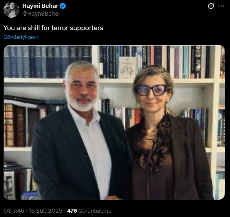 hammadnuman18's tweet photo. İÇİMİZDEKİ SİYONİST ETKİ AJANI: HAYMİ BEHAR @HaymiBehar (flood)

Açık kaynak bilgilerine göre tam adı Vedat Haymi Behar olan bu ABD-İsrail uşağı siyonist şahıs, sosyal medya paylaşımlarıyla sistemli bir algı ve manipülasyon faaliyeti yürütmektedir. Yanıltıcı bilgileri aleni biçimde yayarak İsrail’in işlediği soykırım suçunu meşrulaştırmaya çalışmakta, Gazze halkına yönelik asılsız ithamlarda bulunmaktadır.

Ayrıca Filistin Özel Raportörü Francesca Albanese hakkında montaj sahte ve yalan içerikler paylaşarak istifa baskısı oluşturmayı hedefleyen imza kampanyalarını dolaşıma sokmakta, Kemal Advan Hastanesi Başhekimi Dr. Hüssam Ebu Safia’yı hedef gösteren ve hukuksuz şekilde esir alınmasını meşru göstermeye çalışan paylaşımlar yapmaktadır.

İRAN SOKAK EYLEMLERİNE TEŞVİK

İran’da sokak eylemlerinin başladığı ilk günden bu yana, başta Mossad olmak üzere küresel siyonist çevrelerin İran’daki meşru rejimin zayıflatılması amacıyla ajanlık ve beşinci kol faaliyetleri yürüttüğü görülmektedir. Söz konusu siyonist şahıs da kendi imkanları ölçüsünde bu faaliyetlerin bir parçası gibi hareket etmekte; sosyal medya paylaşımlarıyla sistematik biçimde İran’daki meşru yönetimi hedef almakta ve sokak eylemlerini tahrik ile teşvik eden içerikler dolaşıma sokmaktadır.

Ülkemizden, başka bir ülkedeki iç karışıklığı körüklemeye dönük paylaşımlar yapan ve Gazze’deki soykırımı meşrulaştırmaya çalışan bu kişi hakkında gerekli yasal ve hukuki süreçlerin başlatılması gerekmektedir. Türkiye, komşu ülkelerin istikrarsızlaştırılması için kullanılacak bir ülke değildir.
+++