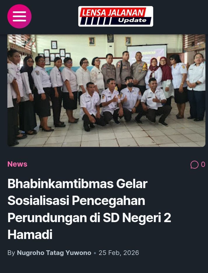 lensakomando's tweet photo. @HeloJatim @tataggianyar @bnewsnet @lintasbatasnews @tribunusgroup @PedulirakyatCom @indonesianaweb Bhabinkamtibmas Gelar Sosialisasi Pencegahan Perundungan di SD Negeri 2 Hamadi https://t.co/AoWTHqaTbm