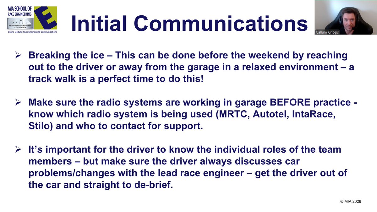 For our final session of the day we are hearing from Racing Driver Callum Cripps who is sharing this experience of the driver-to-engineer relationship 🤝
