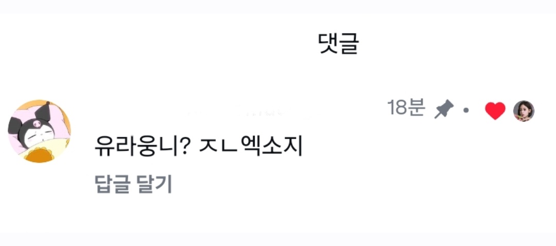 아 고정댓글 개터짐ㅋㅋㅋㅋㅋ