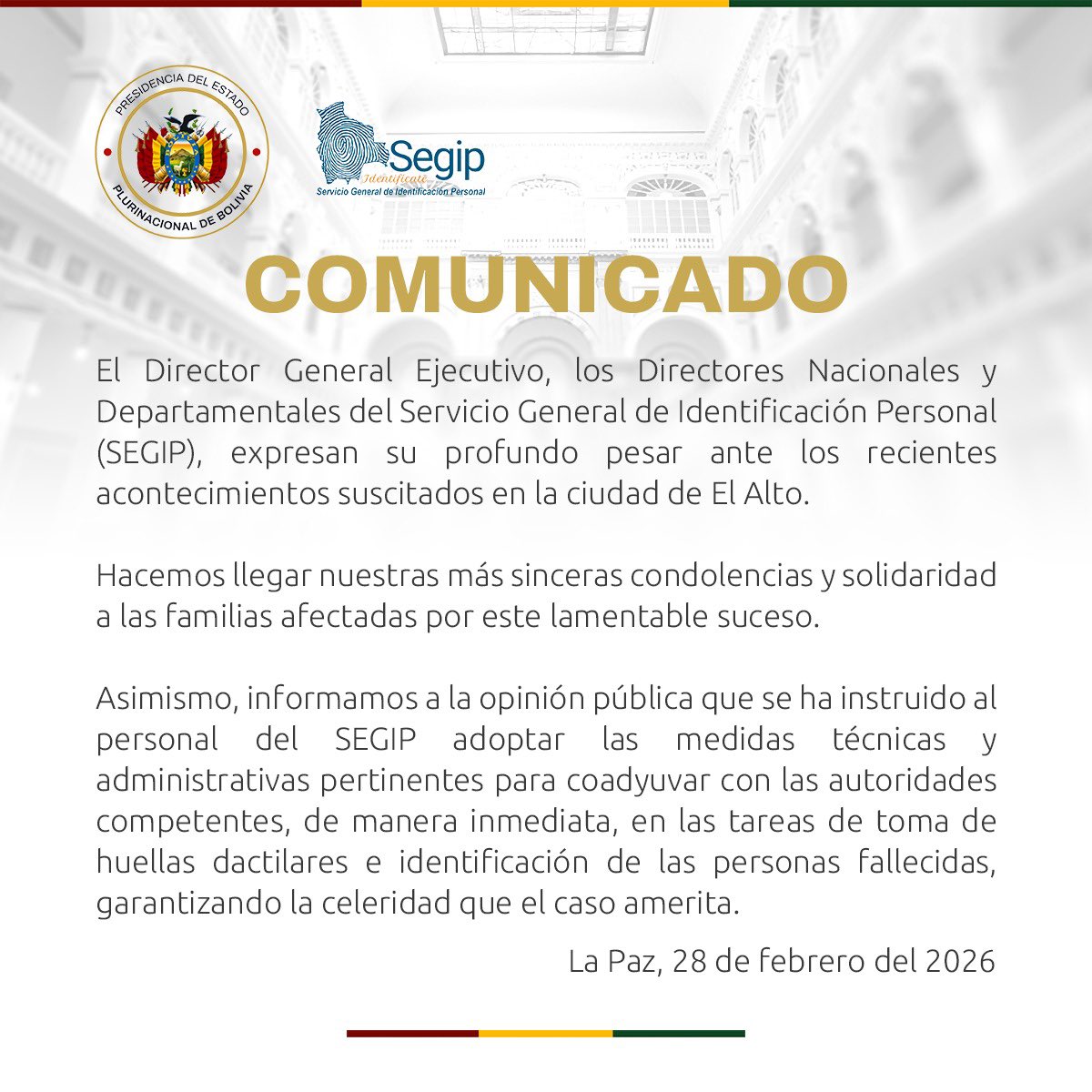 SEGIP OFICIAL tweet media