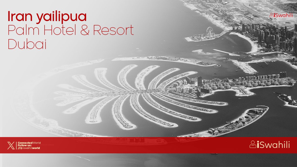 Kombora la Iran limetua karibu na Palm Hotel &amp; Resort huko Dubai, na inaonekana kuna uharibifu mkubwa uliosababishwa na vipande vya kombora (shrapnel) katika eneo hilo.