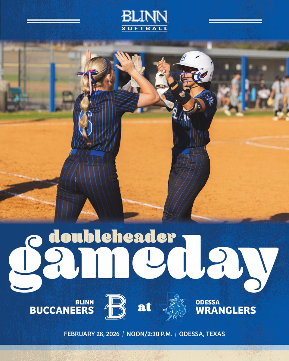 BlinnAthletics's tweet photo. No. 7 Blinn takes on No. 16 Odessa in a doubleheader today in Odessa! Go BC!!! https://t.co/XFTKU2QlIi