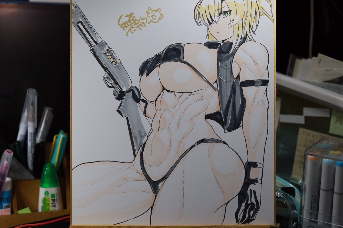 明日(3/1)浅草橋の文具共和会館で開催のブルアカオンリー『清渓川で会いましょう4』に色紙持っていきます!
トキとスオウです。 