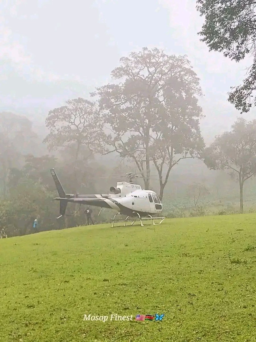 reubenkyuli's tweet photo. So tragic.
The helicopter had to make an emergency landing at Chepkieb in Mosop, Nandi County because of intense rainfall. After the weather improved, the pilot attempted to take off again, but unfortunately the aircraft hit a tree and crashed, resulting in a fatal accident. https://t.co/6YZJBXp2tz