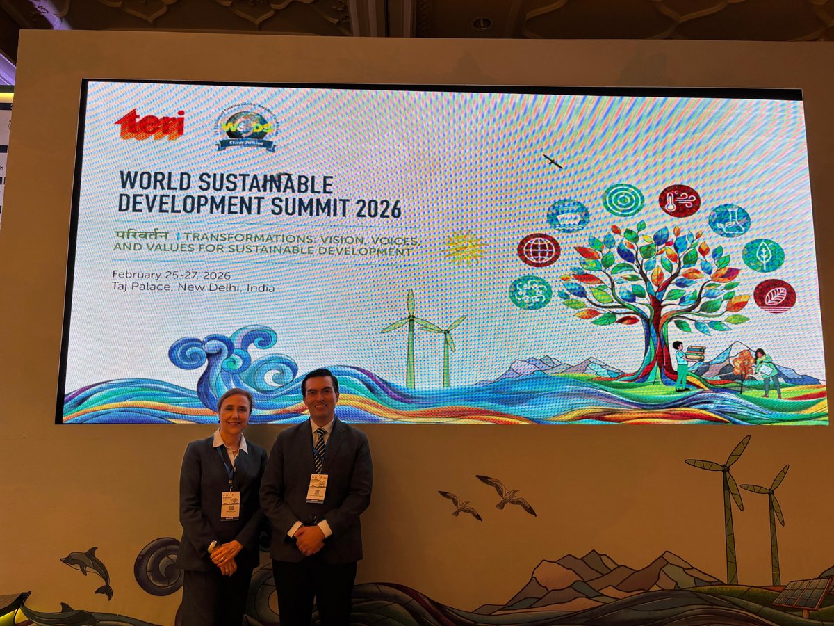 EmbaMexInd's tweet photo. @EmbaMexInd Chargé d'Affaires @CLapayre and Head of International Cooperation @KharloQ attended the @teriin World Sustainable Development Summit 2026. Vision, voices, and values are key to promote a more sustainable world.  #WSDS2026  #Act4Earth🇲🇽🤝🇮🇳🤝🌎 https://t.co/RDep6C3HCb