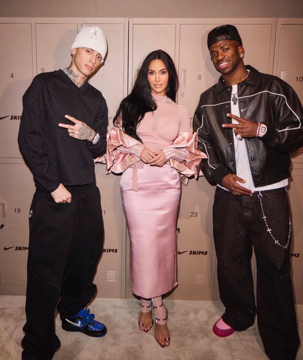 sinzuslim's tweet photo. Kim Kardashian, Vinicius, and Central Cee https://t.co/IFo6Y5keSY