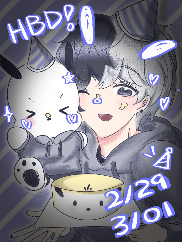 🐶🖤🤍 🎉 #チャコ誕生祭2026 #Fragari_Art