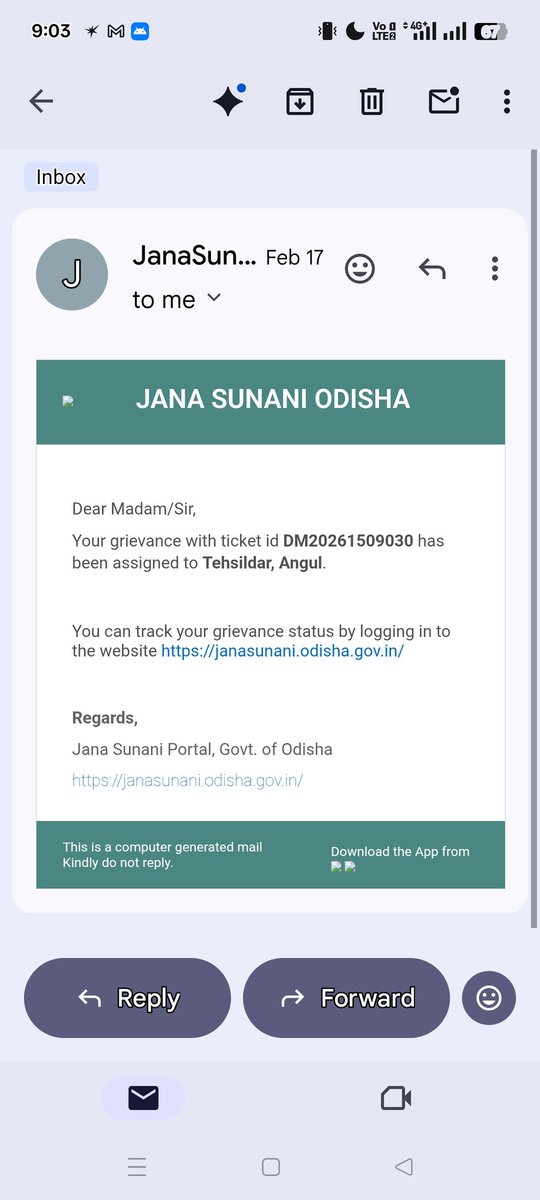 PatrapadaO's tweet photo. @angul_dm ,@CMO_Odisha Respected DM Angul, I am writing to bring to your kind attention that my grievance (Grievance ID: DM20261509030 )is still pending and has not been disposed of despite the timeline. Requesting your urgent intervention to ensure a speedy resolution. https://t.co/0sniWl53Sg