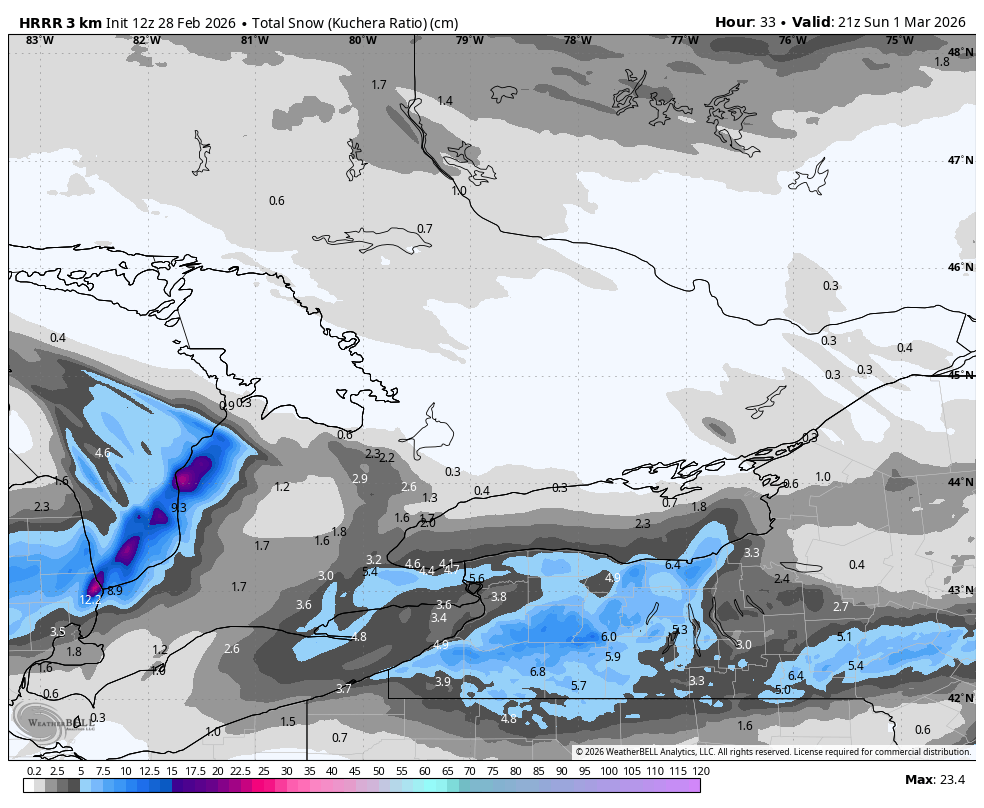 WxOntario1's tweet image. Weak disturbance still expected to slide through parts of Southern #Ontario this evening

Still looks like a Trace to 5cm with the majority of the snowfall across SW Ont, #GTA and #Niagara

Watch for Lake Effevt Snow to develop tomorrow AM east of Lake #Huron

#OnWX #ONStorm