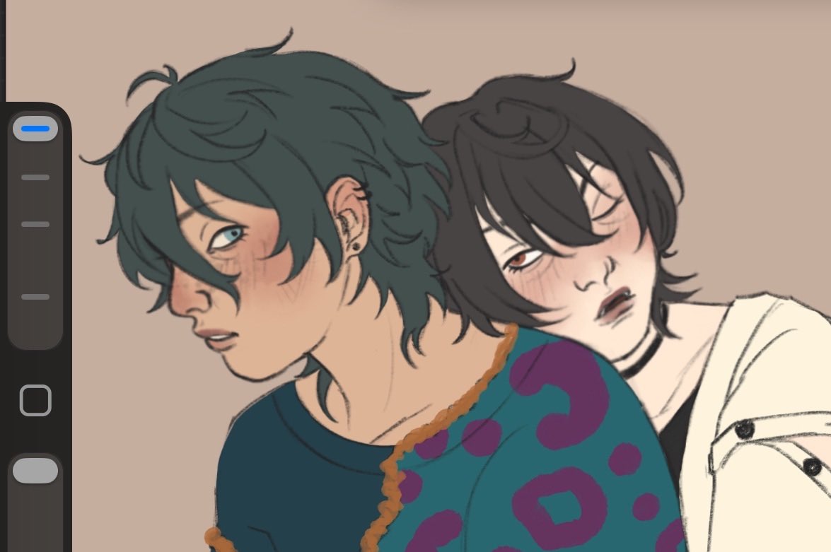 sunsetspiders's tweet photo. not doing well rn but ritsumika wip. back 2 my enstarrie roots in trying times 

#ritsumika https://t.co/6bKwZiHnCQ