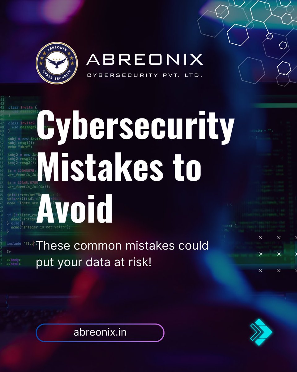 abreonix's tweet photo. 🔐 Stay safe. Stay smart. Stay secure. 💻✨
Avoid these common mistakes before hackers take advantage! 🚫⚠️

Powered by Abreonix Cybersecurity Pvt. Ltd.
🌐 Visit: https://t.co/SWlrOJ5ub7

#CyberSecurity #DataProtection #StaySecure #DigitalSafety #Abreonix #TechAwareness https://t.co/51RtoXxhSj