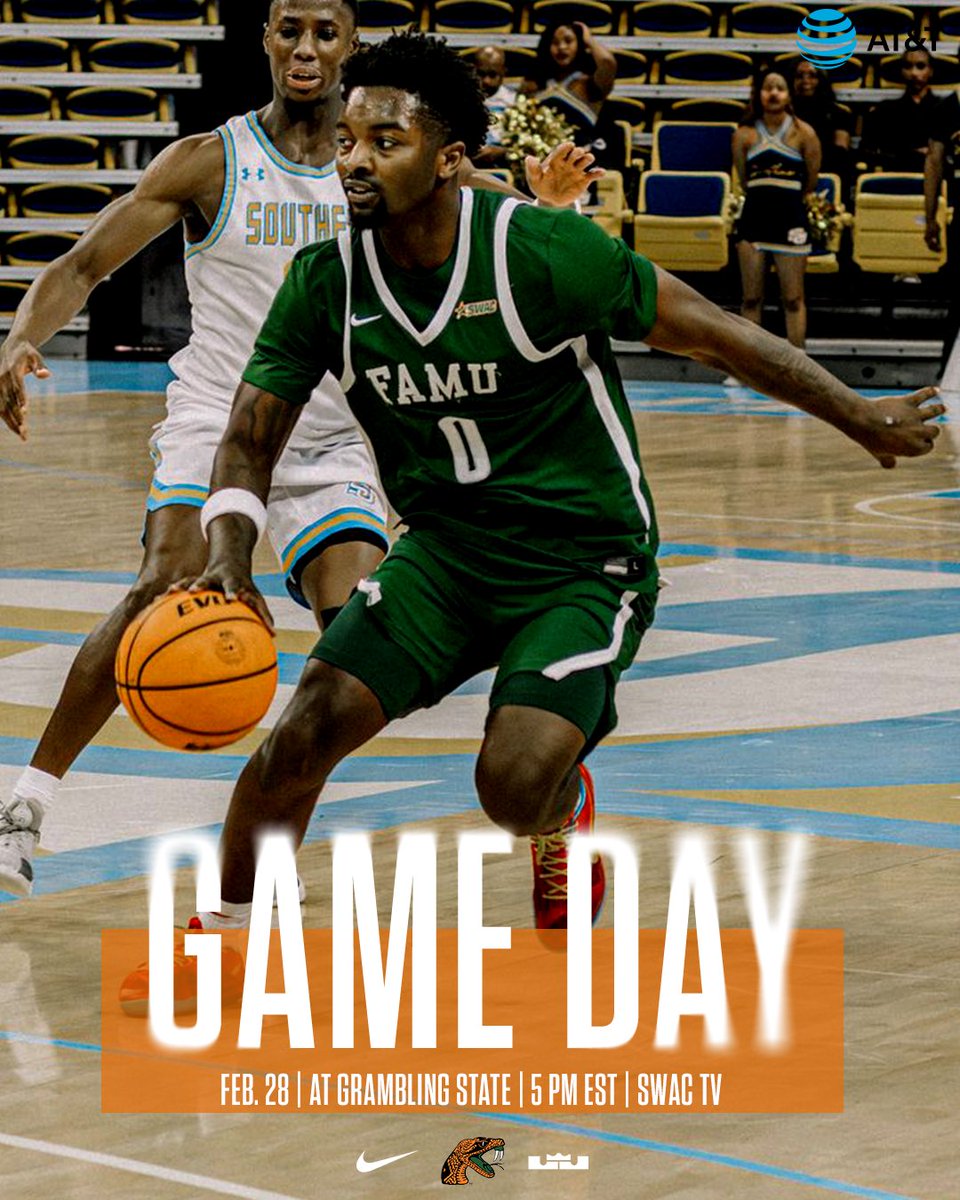 🏀 GAME DAY 🐍

The Rattlers take the court in SWAC action as Florida A&amp;M battles Grambling State on the road tonight. Time to compete for 40 and handle business.

📍 Grambling, La.
🕔 5 PM EST
📺 SWAC TV

#FangsUp