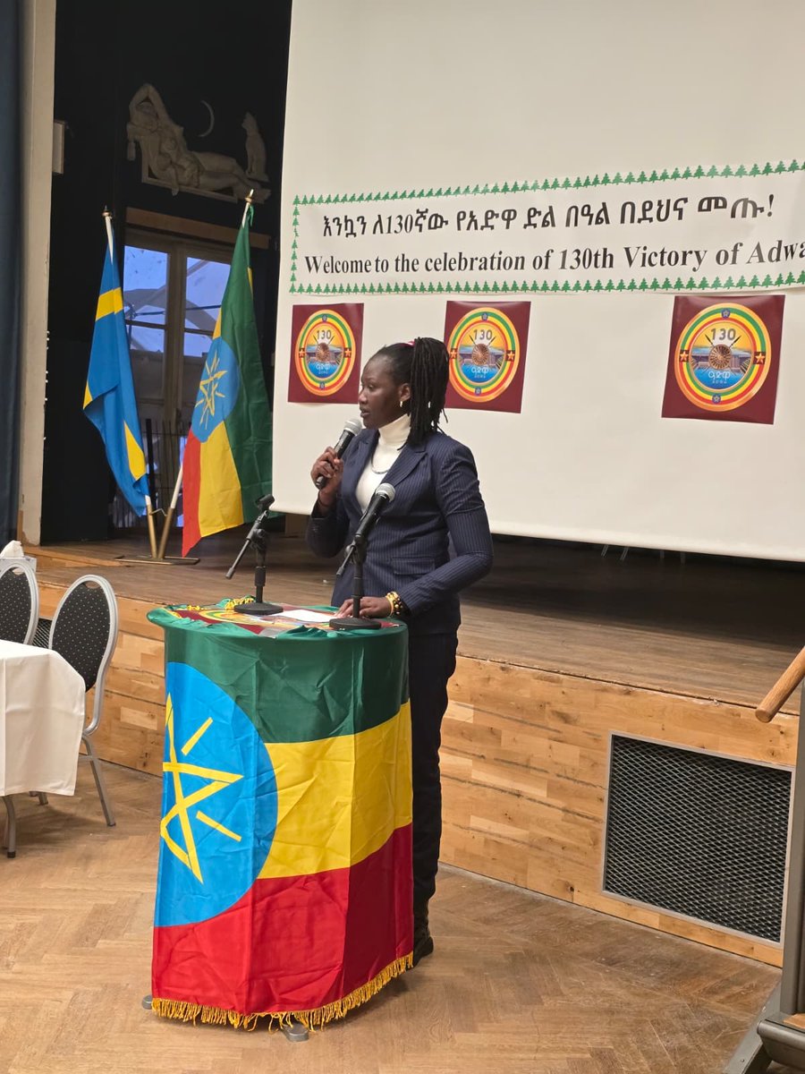 ዛሬ በኖርዲክ አገራት የኢትዮጵያ ኤምባሲ 130ኛው የአድዋ ድል ቀን ከኢትዮጵያውያን፣ ከትውልደ ኢትዮጵያውያን የአፍሪካ አገራት ኮሚኒቲ ተወካዮች እና ኢትዮጵያ ወዳጆች ጋር “ከአኩሪ ታሪክ ወደ ብሩህ አድማስ” በሚል መሪ ቃል በደመቀ ሁኔታ ተከብሯል።