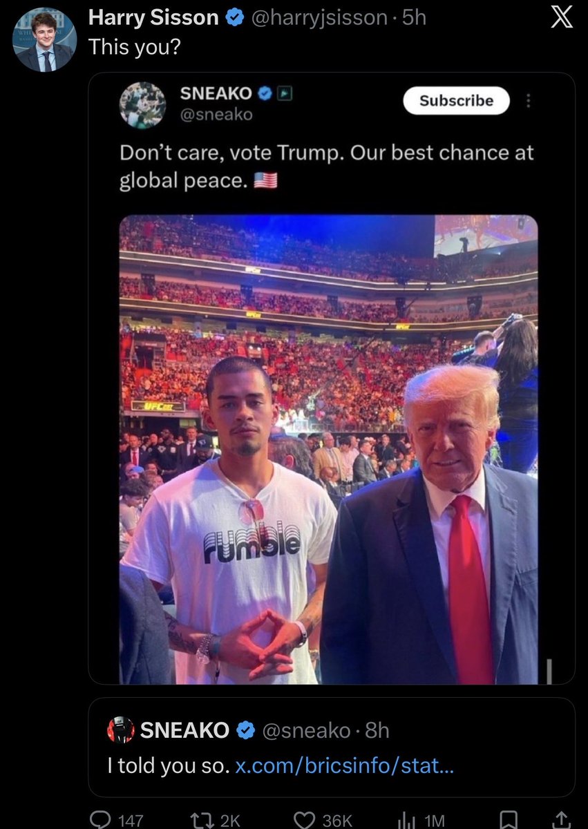 Harry Sisson drops a “this you” on Sneako post Iran being struck