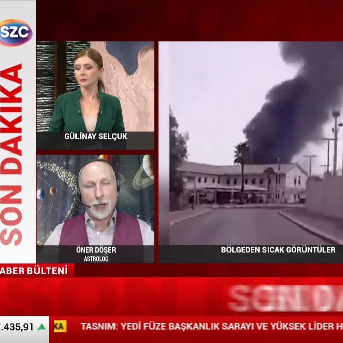whisperhaber's tweet photo. Sözcü TV, İsrail-İran saldırılarını yorumlaması için yayına astrolog çıkardı. https://t.co/EdVKUMOU45