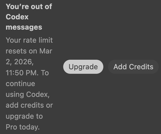 sliqric's tweet image. Burnt the midnight oil so much that Codex mandated a 48-hour digital detox. Does anyone actually remember how to write a for loop from scratch anymore? 😭🕰️💸🔥🫠💻 

#DeveloperLife
#Codex
#Coding
#DevTears
#DevCommunity