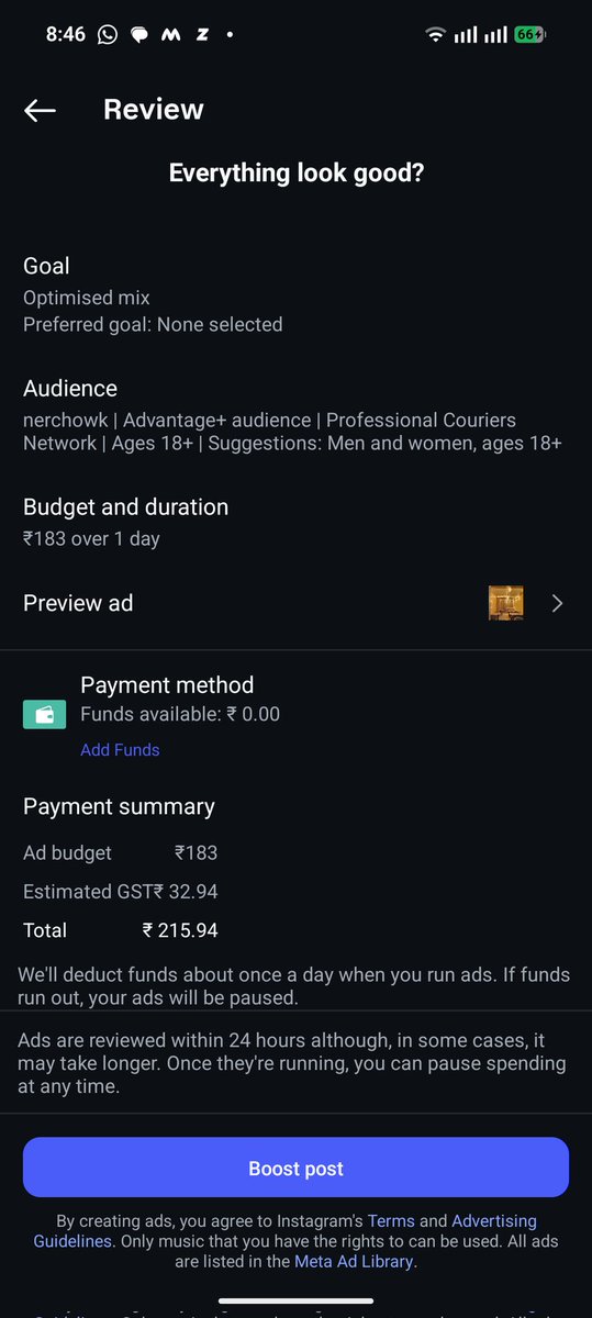 ankitstergerm's tweet photo. @Meta @Instagram
Payment of ₹183 via UPI is successfully received by META but not reflected in my Instagram ad account. This is delaying my ad campaign. Kindly resolve immediately.
Transaction ID: 204116995302 https://t.co/zgtQAYJ6gR