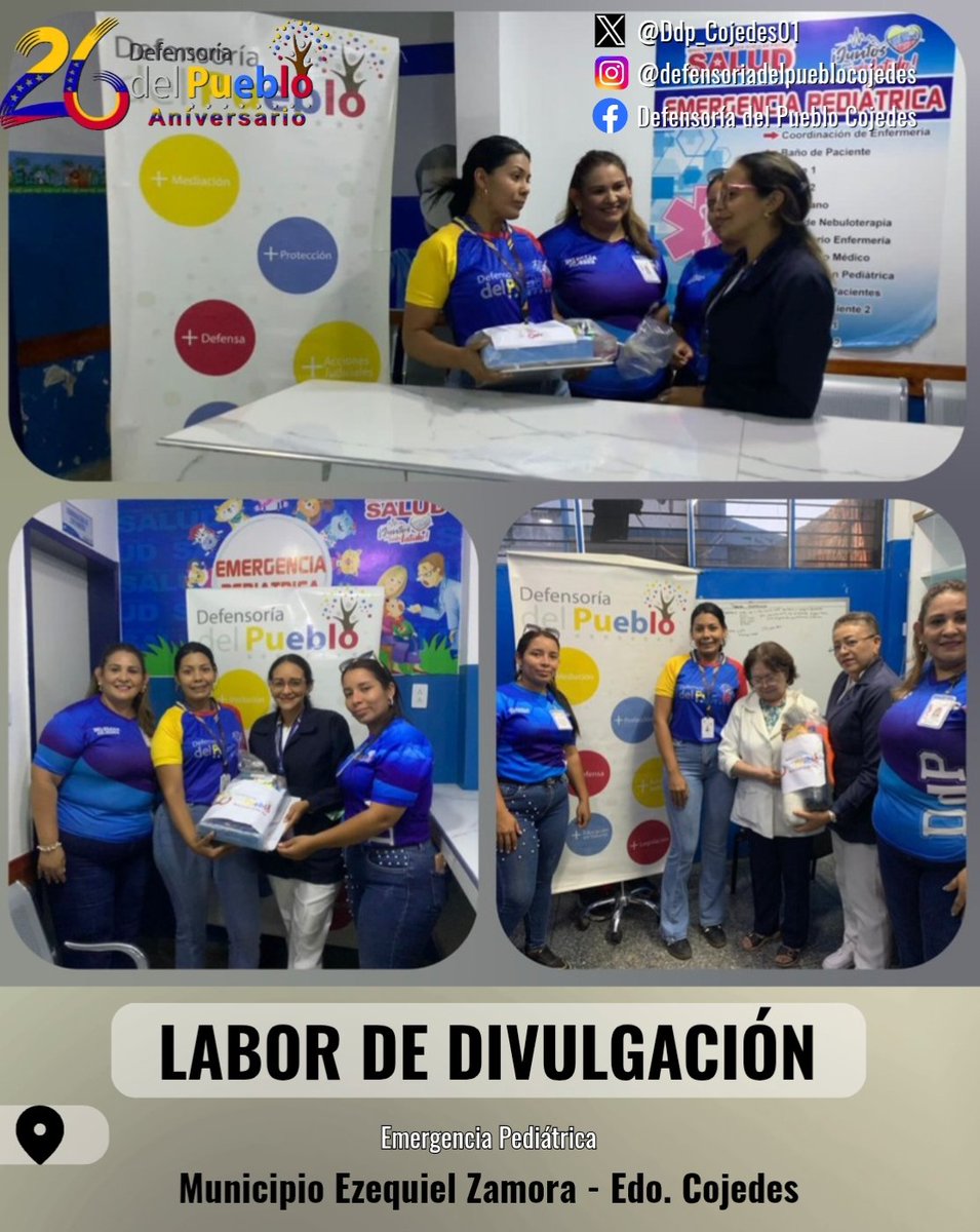 En el marco del 26 Aniversario de la Defensoría del Pueblo, la Defensora Delegada Abg Corina Lago y su Personal Defensorial hicieron entrega de Donativo en Productos de Limpieza y Material de Oficina en el Área de Emergencia Pediátrica del Hospital Dr Egor Nucette en San Carlos.
