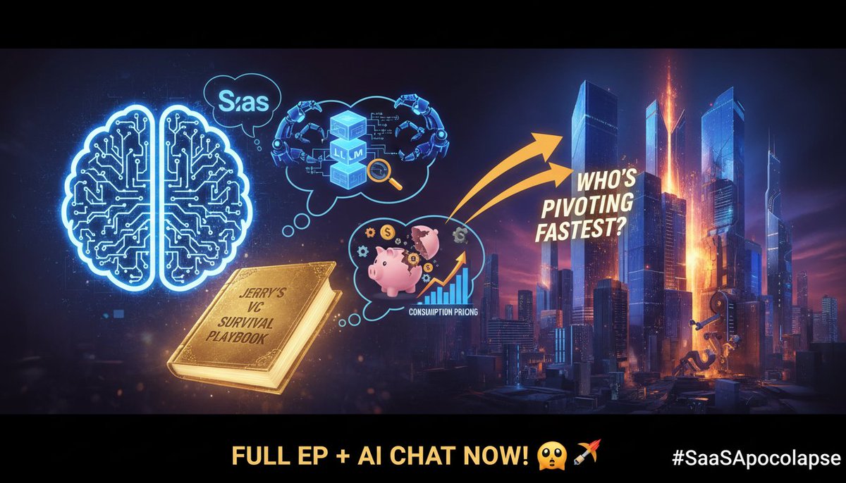TranscriptedAI's tweet image. Expanding on the agent takeover: They'll buy SaaS, stack LLMs for specialized tasks, &amp;amp; force consumption pricing. Jerry's VC survival playbook? Timeless. Who's pivoting fastest? Full ep + AI chat now! 🤯🚀 #SaaSApocalypse

transcripted.ai/episode/20vc/t…