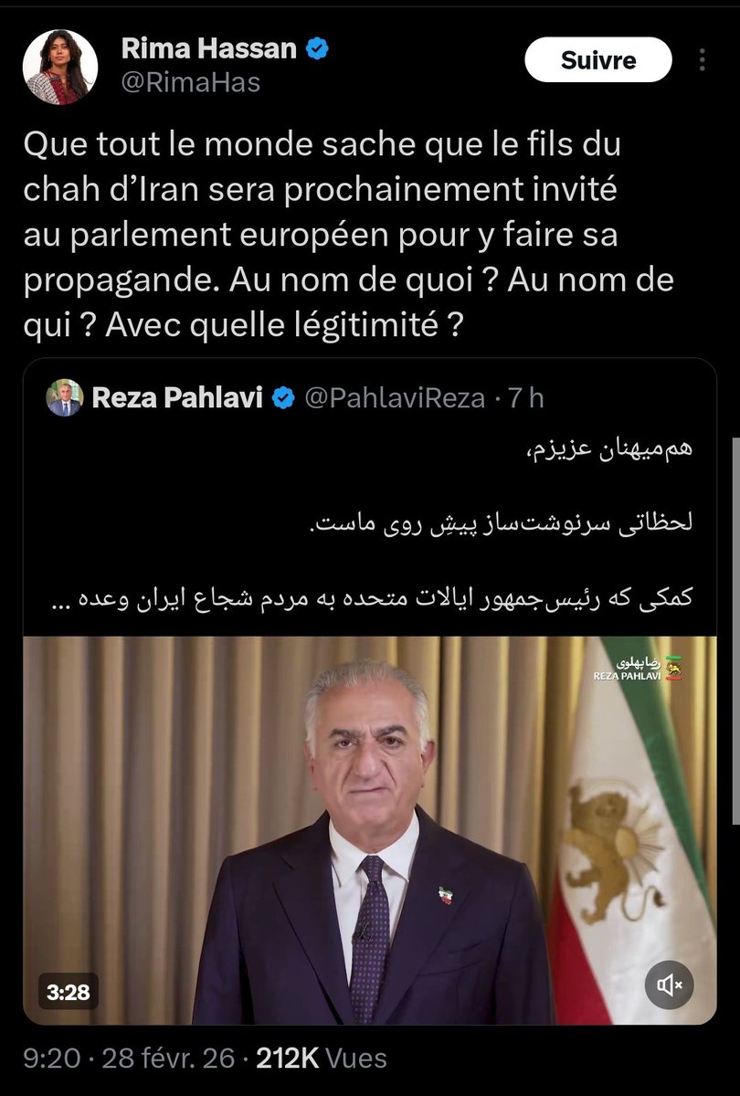 ACapraDiMonti's tweet image. Elle s'affole...... Elle reprend ma propagande et éléments de langage des mollahs du régime iranien.... 

#RimaHassan
#FreeIran✊
(Archives-Frappes en Iran 28/2/2026)