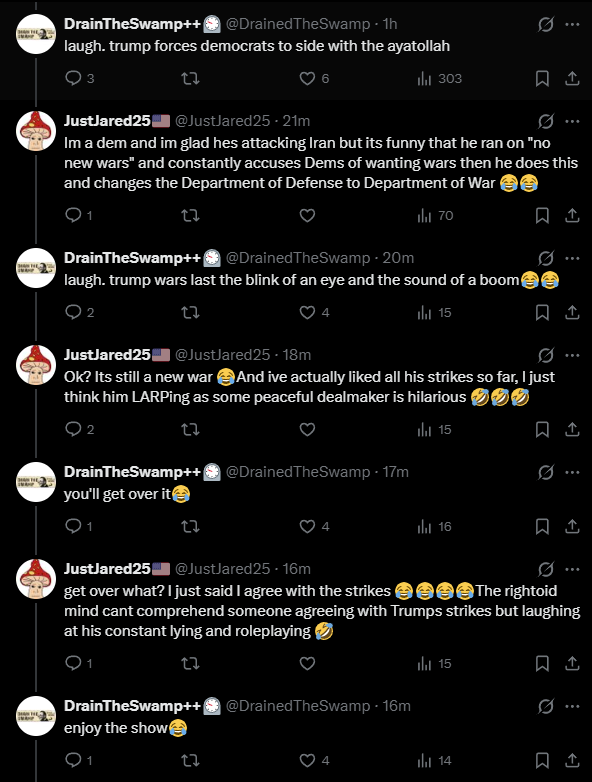 Rightoids really get completely mindbroken when someone has a nuanced opinion 😂😂😂<a href="/DrainedTheSwamp/">DrainTheSwamp++⏲</a>