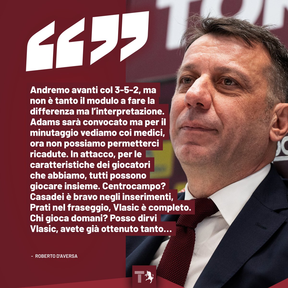 TuttoIlToro's tweet image. 🎙️ “Questa squadra, con maggior determinazione e cattiveria, avrebbe un'altra classifica. Voglio che i ragazzi ritrovino lo spirito del Toro. Se qualcuno qui non avesse ancora capito qual è la situazione, sarebbe già fuori rosa”.

Mister #DAversa così pre #TorinoLazio. #SFT #FVCG