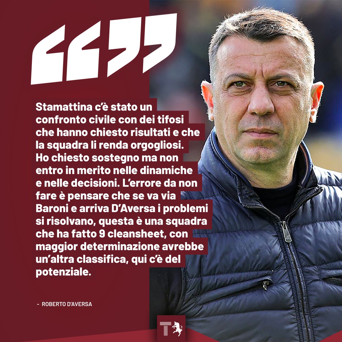 TuttoIlToro's tweet image. 🎙️ “Questa squadra, con maggior determinazione e cattiveria, avrebbe un'altra classifica. Voglio che i ragazzi ritrovino lo spirito del Toro. Se qualcuno qui non avesse ancora capito qual è la situazione, sarebbe già fuori rosa”.

Mister #DAversa così pre #TorinoLazio. #SFT #FVCG
