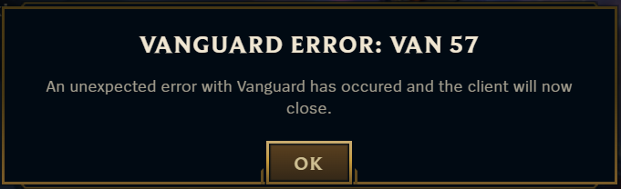 goncaloptomas's tweet photo. Strongly oppose kernel level anti-cheat, but nostalgia sometimes speaks louder. Tried out @LeagueOfLegends yesterday for old times' sake, managed to play 1 game. Tried to play again today and this is what I get... https://t.co/s5jgFXB13W