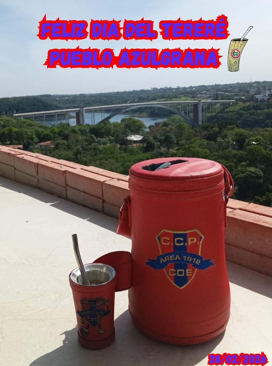 Area1912's tweet photo. Feliz Día del Tereré, Pueblo Azulgrana 🧉🔵🔴

El Día Nacional del Tereré en Paraguay se celebra el último sábado del mes de febrero, conforme a lo establecido por la Ley N.º 4261/2011, con el objetivo de reconocer y revalorizar una de las manifestaciones culturales más representativas del país.
Tradición, identidad y orgullo paraguayo 🇵🇾