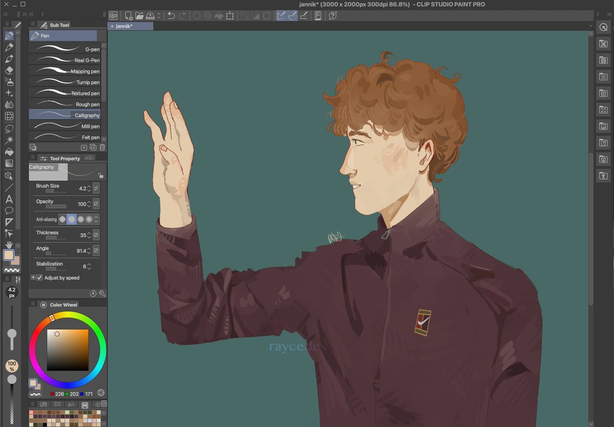 gulp i cba to finish this #jannik piece rip sorry to everyone ..