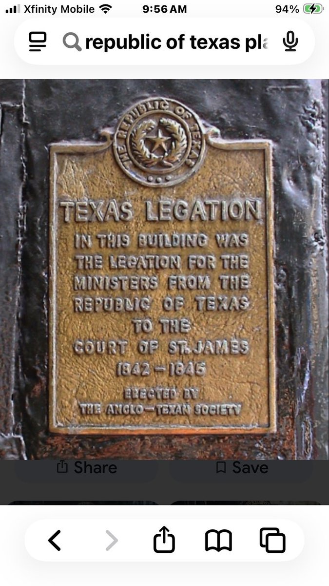 The Republic of Texas Plaque in London marks the former embassy of