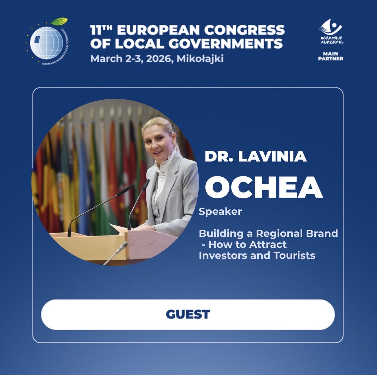 Preparing 11th EU Congress of Local Govs. in Poland🇵🇱,joining the panel “Building a Regional Brand–How to Attract Investors&amp;Tourists”

As a Georgetown fellow,proud to engage with 22🇷🇴&amp;15🇲🇩 delegates&amp;global partners on turning authentic regional stories into sustainable growth. 🌍