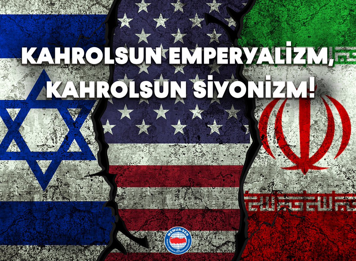 ibrahimcoskun63's tweet photo. KAHROLSUN EMPERYALİZM, KAHROLSUN SİYONİZM! 

İsrail’in, Amerika Birleşik Devletleri ile birlikte İran’a yönelik gerçekleştirdiği saldırılar; bölgesel barışı, uluslararası hukuku ve insanlığın ortak vicdanını hedef almaktadır. Sivillerin, yerleşim alanlarının ve eğitim kurumlarının hedef alınması hiçbir gerekçeyle izah edilemez.

Ramazan ayının manevi atmosferinde masum insanların hayatını kaybetmesi, özellikle çocukların bombalar altında can vermesi kabul edilemez bir insanlık dramıdır. Güvenlik söylemiyle yürütülen bu saldırılar, hukuki ve ahlaki meşruiyetten yoksundur.

Memur-Sen olarak; sivilleri hedef alan her türlü saldırıyı reddediyor, bölgemizi istikrarsızlaştıran müdahalelere karşı ilkesel duruşumuzu bir kez daha vurguluyoruz. Mazlumların yanında, hukukun ve adaletin safında yer almaya devam edeceğiz.

Ortadoğu’nun yeni çatışma senaryolarına sürüklenmesine izin verilmemelidir. Kalıcı barış; güç dayatmasıyla değil, adalet ve diyalogla mümkündür.

Zulüm sürdürülebilir değildir.
Adalet eninde sonunda galip gelecek, Ortadoğu’yu ateşe veren zorbalık düzeni çökecektir!
#Kahrolsunisrail 
#KahrolsunAmerika
