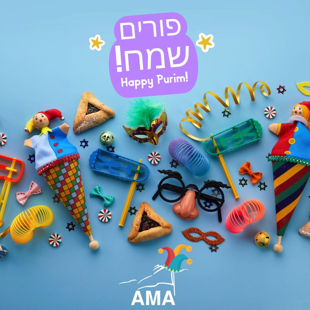 amaship's tweet photo. חברים יקרים! 
מקווים שכולכם בטוב, בקרבת מקום מוגן.
מאחלים לכולם פורים שמח ושהרוח המיוחדת של החג הזה תעשה את העבודה בשמירה על השפיות. 

🎭🤡🍬🍭
#purim #purim2026 #costumes #carnival #hamantashen https://t.co/VwR09Olz1p